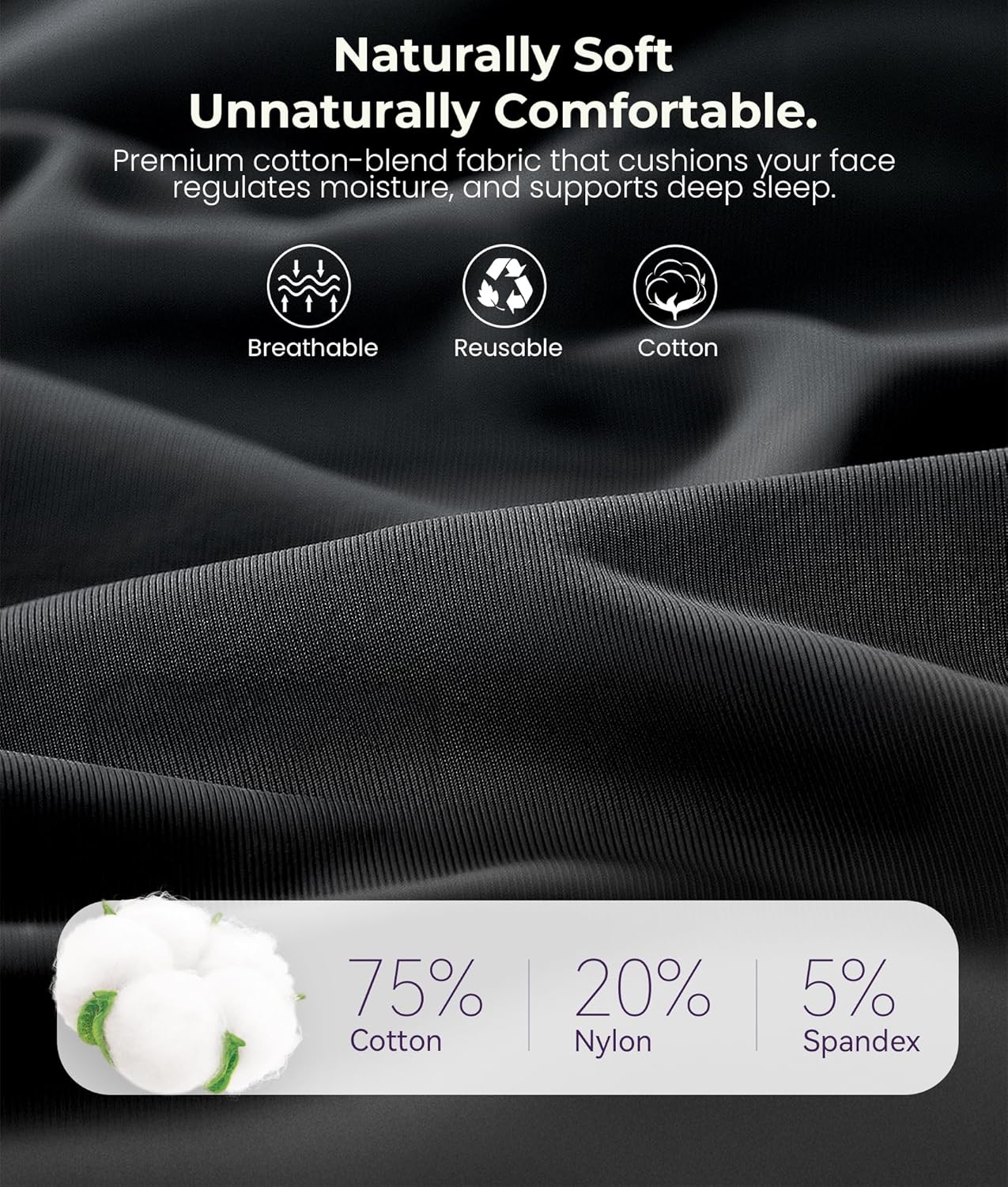 MUSICOZY 3D Bluetooth Sleep Mask with Headphones and Timer Wireless Sleep Headphones for Side Sleepers Eye Mask with Bluetooth Headphone Unique Gifts for Men Women Black