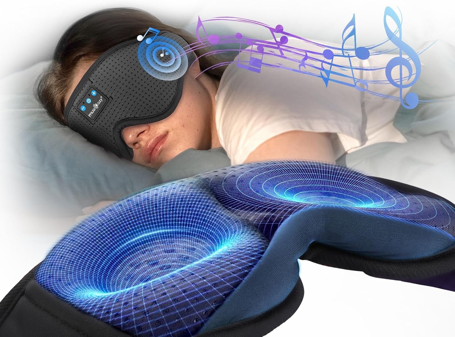 White Noise Headphones Mask