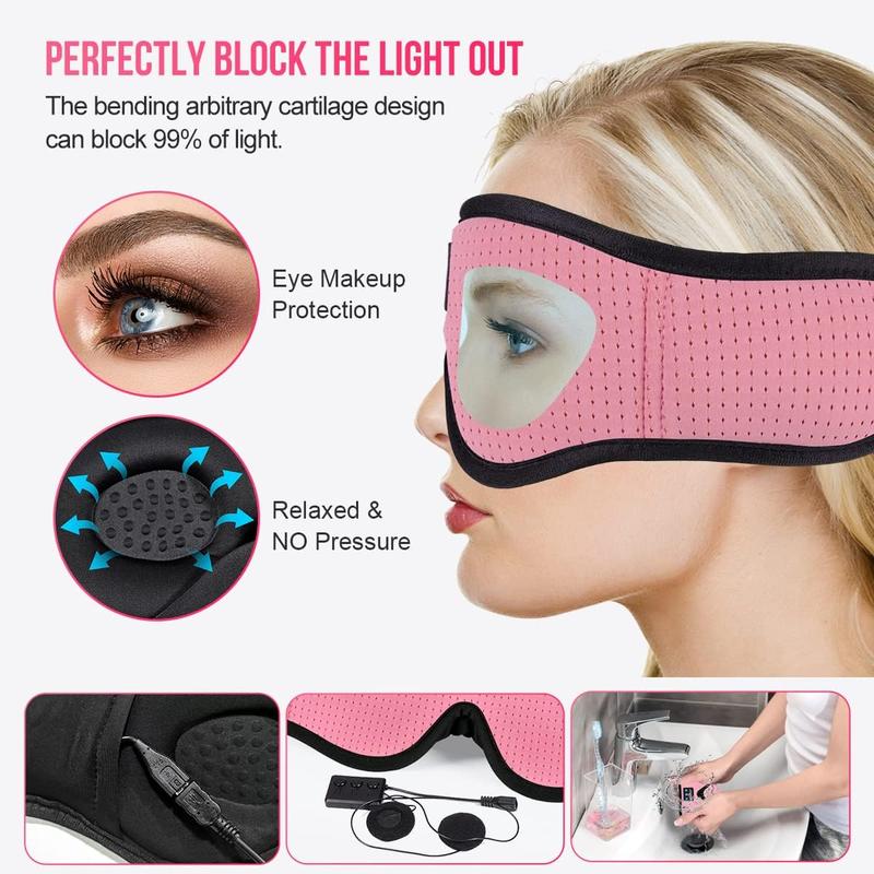 Sleep Mask, Eye Mask for Sleeping, Breathable Sleeping Mask for Men Women, 3D Comfort Contoured for Side Sleepers, Light Blocking Sleeping Mask for Home Office Travel Yoga