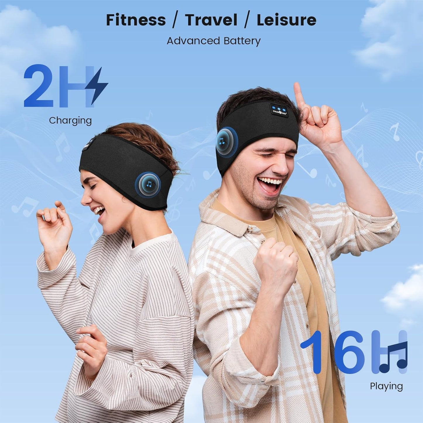 MUSICOZY Bluetooth 5.4 Sleeping Headphones, 3 in 1 Sports Headband, Noise Reduction, Comfortable, Suitable for Sports, Sleep, Travel