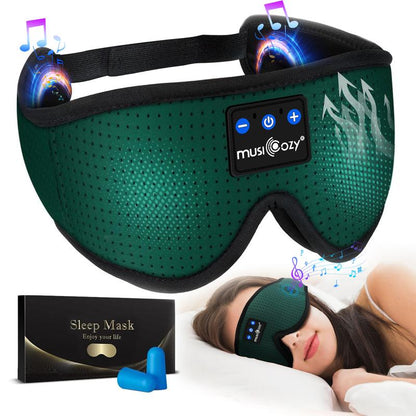 MUSICOZY Sleep Headphones, Bluetooth 5.4 eye mask, ergonomic design, noise reduction, light blocking, comfortable, suitable for side sleepers and those with sleep disorders