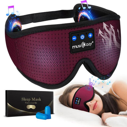 MUSICOZY Sleep Headphones, Bluetooth 5.4 eye mask, ergonomic design, noise reduction, light blocking, comfortable, suitable for side sleepers and those with sleep disorders
