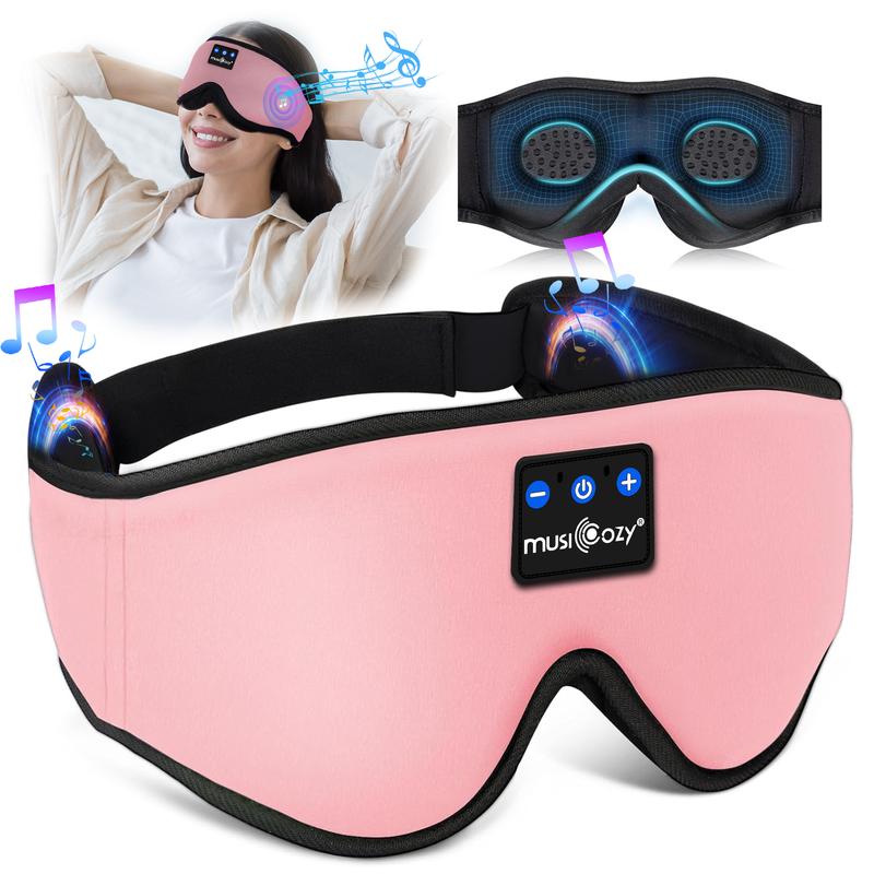 MUSICOZY Sleep Headphones, Bluetooth 5.4 eye mask, ergonomic design, noise reduction, light blocking, comfortable, suitable for side sleepers and those with sleep disorders