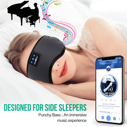 MUSICOZY Sleep Headphones Bluetooth 5.2 Breathable Sleeping Headphones Sleep Mask, Wireless Eye Mask Sleep Earbuds for Side Sleepers Men Women Office Travel Cool Tech Gadgets Gift