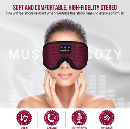 MUSICOZY Sleep Headphones Breathable Bluetooth 5.2 Headband 3D Sleeping Headphones, Wireless Music Eye Mask Sleep Earbuds for Side Sleepers Women Mom Cool Tech Gadgets Unique Gifts