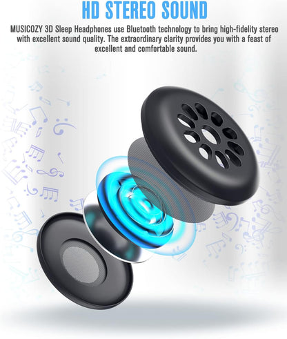 MUSICOZY Bluetooth 5.4 Module for Sleep Headphones, Wireless Control & Speakers with LHDC, LDAC, Hi-Res Audio, Charging Cable Included