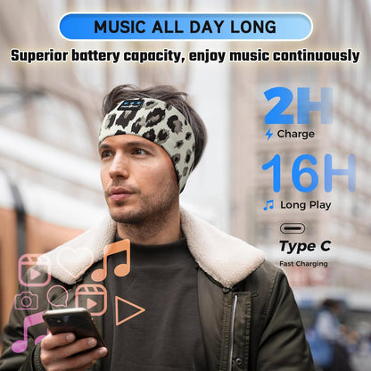 MUSICOZY Bluetooth 5.4 Sleep Headphones – 3-in-1 Headband with Eye Mask, Hidden Earbuds & Sweat-Wicking Design