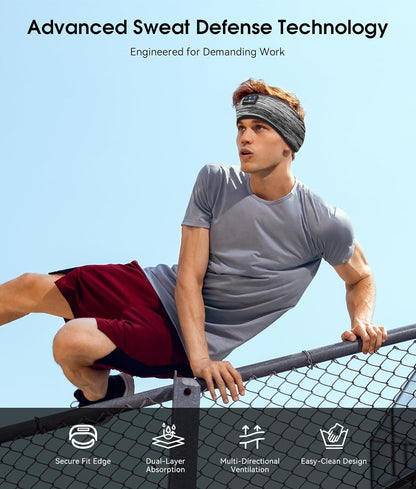 MUSICOZY Bluetooth 5.2 Sleep Headphones, Wireless Headband Headphones with HD Stereo Speakers, Sports Earphones for Sleeping, Running, Yoga, Ideal Gifts for Men, Women, Teens