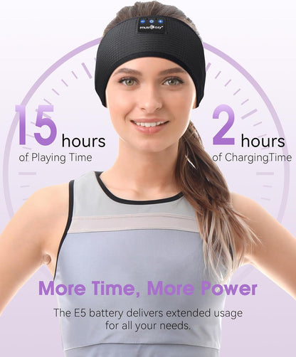 MUSICOZY Sleep Headphones Wireless, Bluetooth 5.4 Headband Sports Sleeping Headphones Eye Mask Earbuds Breathable Music Headband Perfect for Workout Running Travel Yoga