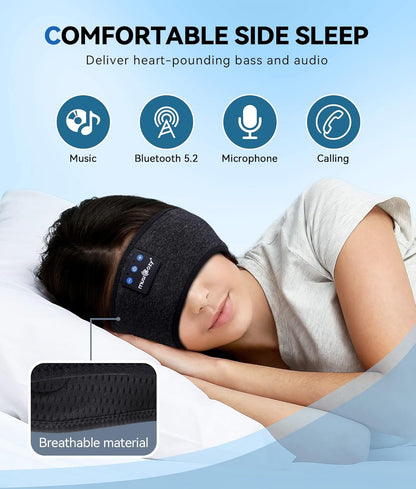 MUSICOZY Bluetooth 5.4 Headband Headphones, Wireless Sleep Mask with HD Stereo Speakers for Sports, Running, Yoga, and Relaxation – Ideal Gifts for Men, Women, and Teens