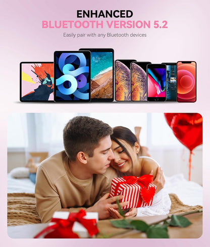 MUSICOZY Sleep Headphones Headband Bluetooth 5.4 Wireless Headband Headphones for Sleeping for Side Sleeper with Ultra-Thin HD Stero Speaker for Workout(Pink)