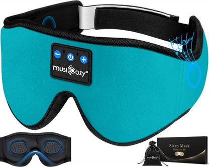 MUSICOZY 3D Bluetooth 5.4 Sleep Headphones, Breathable Wireless Music Eye Mask, Sleeping Headphones with Headband for Side Sleepers, Women, Men, Air Travel, Unique Tech Gifts