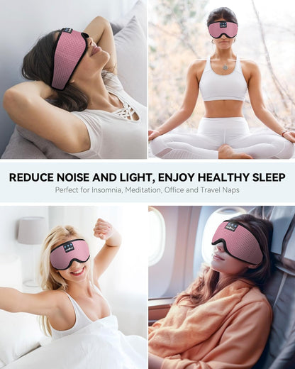 MUSICOZY Sleep Headphones Bluetooth Sleep Eye Mask for Sleeping, Headband Wireless Sleeping Masks Headphones, Earbuds for Side Sleepers Men Women with Speakers Cool Tech Gadgets