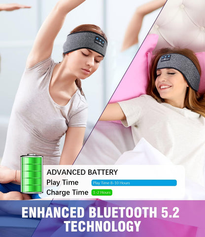 MUSICOZY Sleep Headphones Bluetooth 5.2 Headband, Wireless Earbuds HD Stereo Speakers, Sweatproof Design, Perfect for Sports, Workout, Yoga, Sleep Unique Gifts for Men, Women, Teens