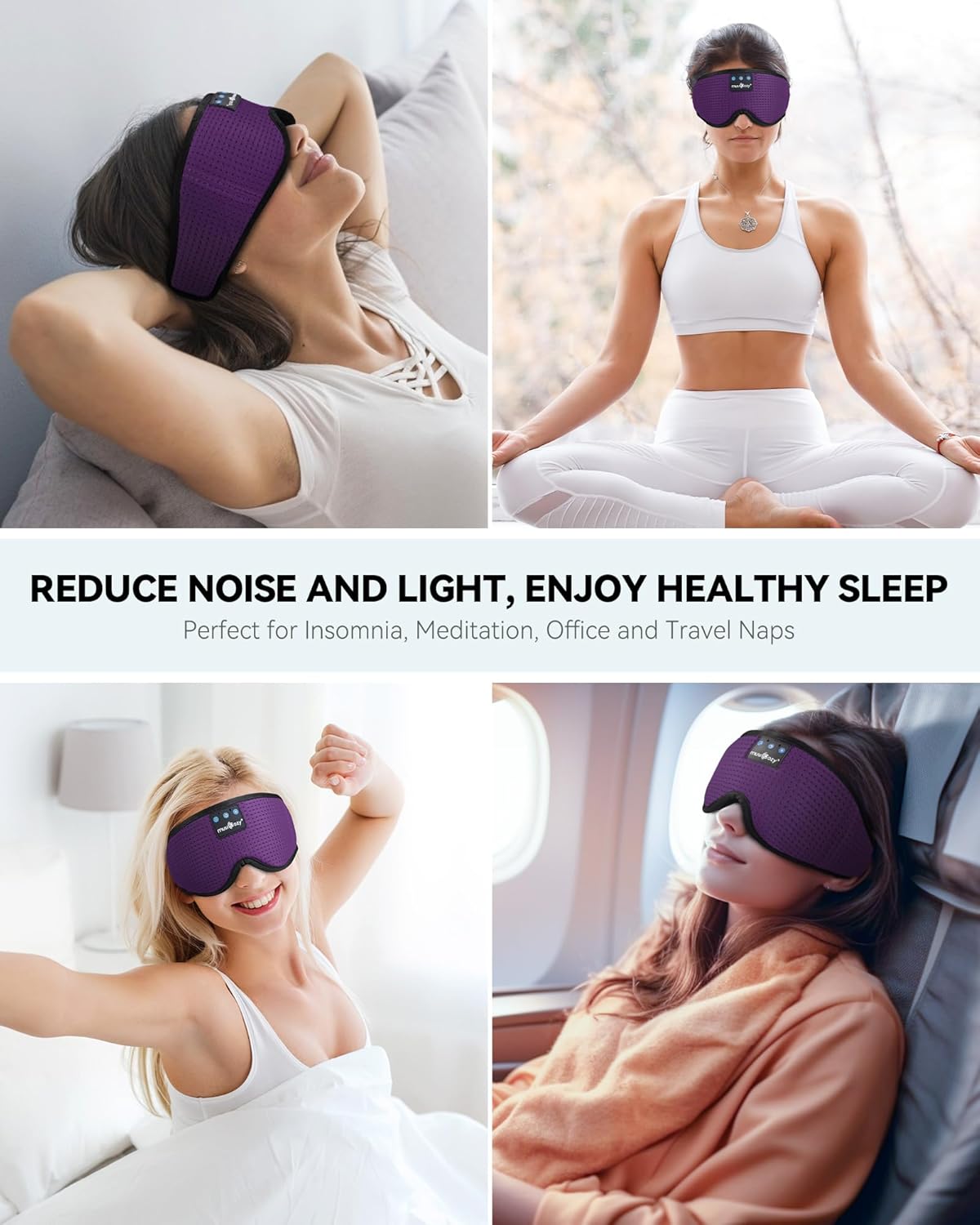 MUSICOZY Sleep Headphones Bluetooth Sleep Eye Mask for Sleeping Wireless Music Sleeping Headphones Headband Eye Mask Sleep Earbuds for Side Sleepers Men Women with Speakers Cool Tech Gadgets