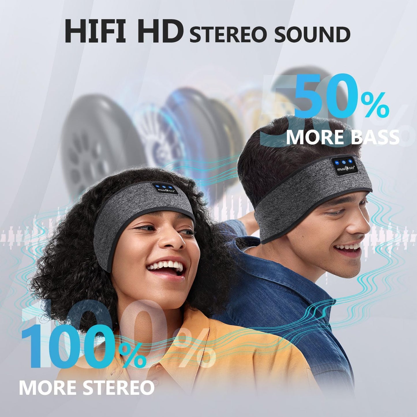 MUSICOZY Bluetooth 5.4 Sleeping Headphones, 3 in 1 Sports Headband, Noise Reduction, Comfortable, Suitable for Sports, Sleep, Travel