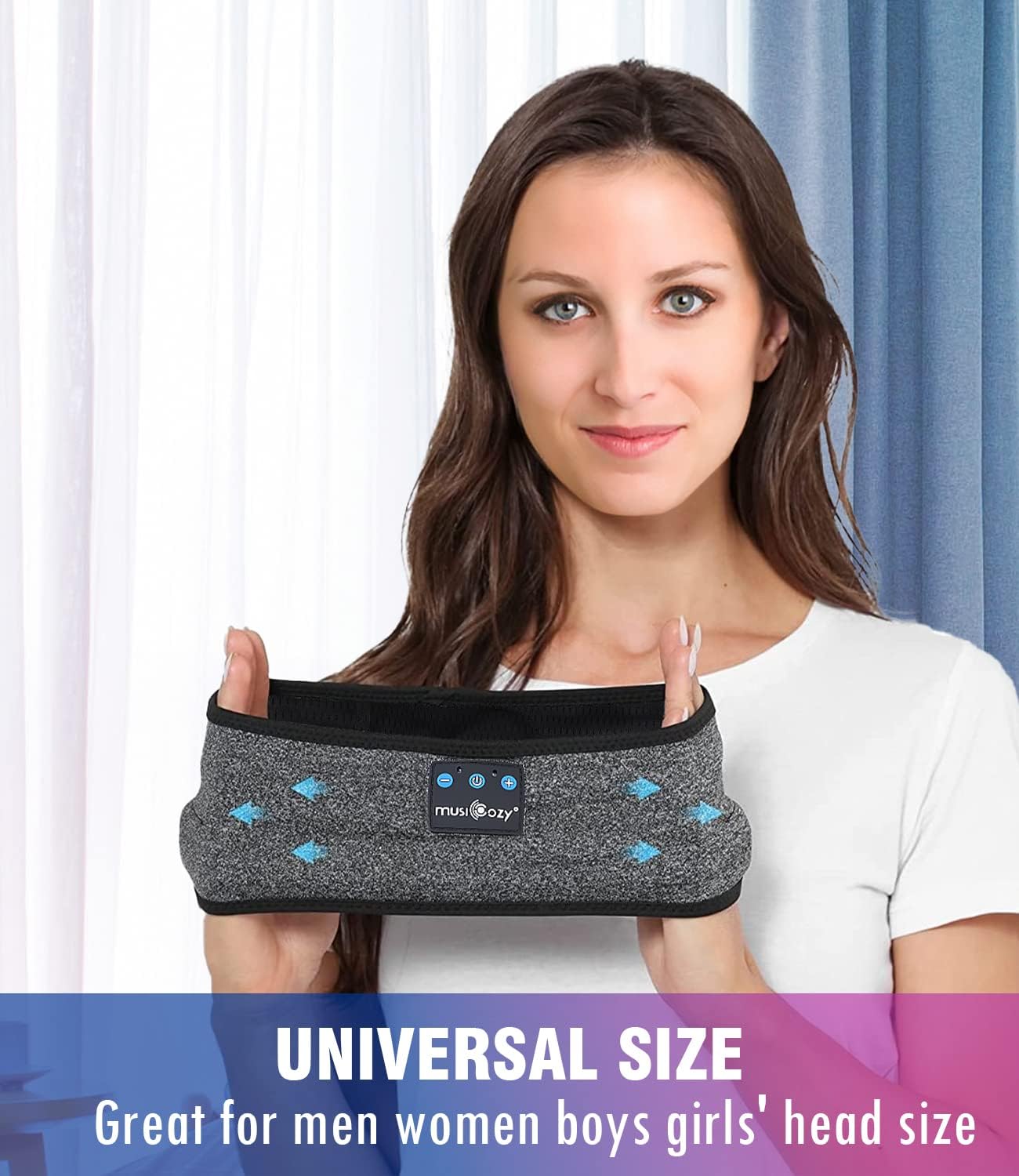 MUSICOZY Sleep Headphones Bluetooth 5.2 Headband, Wireless Earbuds HD Stereo Speakers, Sweatproof Design, Perfect for Sports, Workout, Yoga, Sleep Unique Gifts for Men, Women, Teens