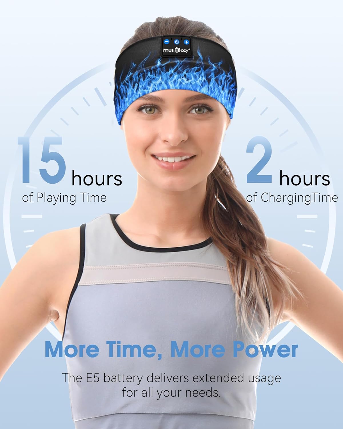 MUSICOZY Sleep Headphones Bluetooth Headband 5.4 Wireless Headband Headphones for Sleeping for Side Sleeper with Ultra-Thin HD Stero Speaker for Workout (Flame Red)