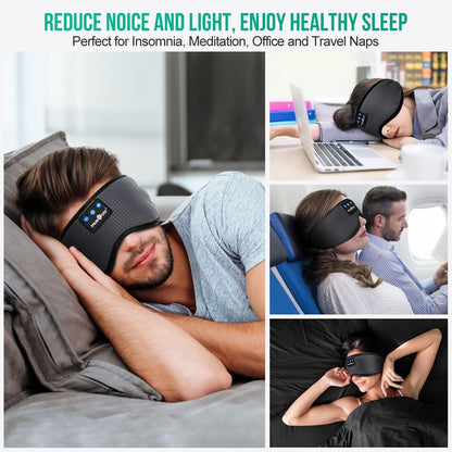 MUSICOZY Sleep Headphones Bluetooth 5.2 Breathable Sleeping Headphones Sleep Mask, Wireless Eye Mask Sleep Earbuds for Side Sleepers Men Women Office Travel Cool Tech Gadgets Gift