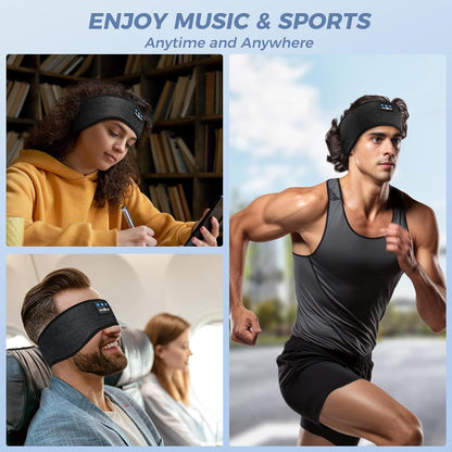 MUSICOZY Sleep Headphones Bluetooth 5.4 Headband, Sports Wireless Earphones Sweat Resistant Earbuds Sleeping Headphone with Ultra-Thin HD Stereo Speaker for Workout Running Cool Gadgets Unique Gifts