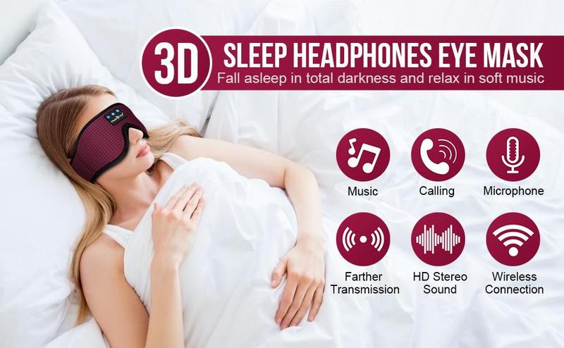 Ice silk eye mask Bluetooth Headphones Wireless,Suitable for side sleeping during lunch break Audio Electronic