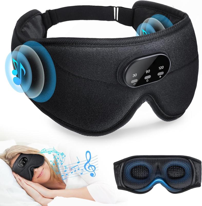 Premium Music White Noise Sleep Headphones 3D Sleep Eye Mask | Best for Sleepers Audio Earbud Birthday Christmas Tablet Wireless Headset Electronic