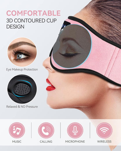 MUSICOZY Sleep Headphones, Bluetooth 5.4 eye mask, ergonomic design, noise reduction, light blocking, comfortable, suitable for side sleepers and those with sleep disorders