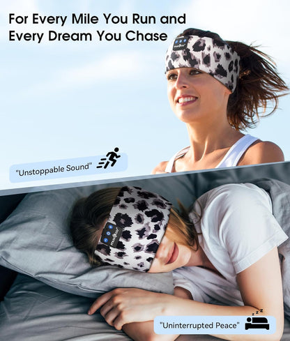 MUSICOZY Bluetooth 5.4 Sleep Headphones – 3-in-1 Headband with Eye Mask, Hidden Earbuds & Sweat-Wicking Design