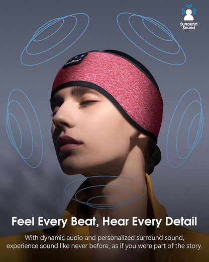MUSICOZY Sleep Headphones Sleep Mask Bluetooth Headband Wireless Music Headband Headphones Earbuds for Side Sleepers Women Men Workout Running Cool Gadgets