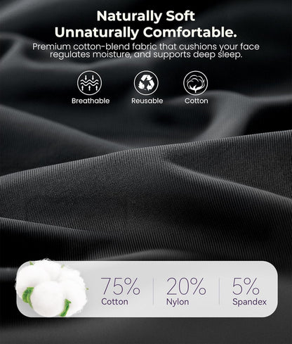 MUSICOZY 3D Bluetooth Sleep Mask with Headphones and Timer Wireless Sleep Headphones for Side Sleepers Eye Mask with Bluetooth Headphone Unique Gifts for Men Women Black