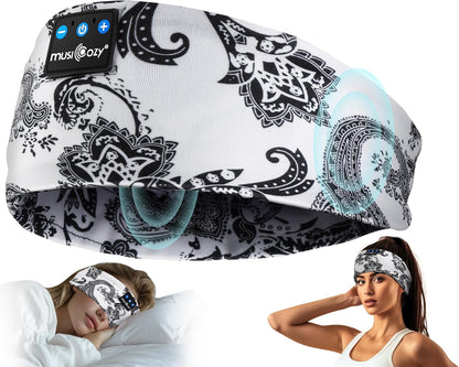 MUSICOZY Sleep Headphones Bluetooth 5.4 Headband, Sports Wireless Earphones Sweat Resistant Earbuds Sleeping Headphone with Ultra-Thin HD Stereo Speaker for Workout Running Cool Gadgets