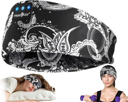 MUSICOZY Sleep Headphones Bluetooth Headband 5.4 Wireless Headband Headphones for Sleeping for Side Sleeper with Ultra-Thin HD Stero Speaker for Workout