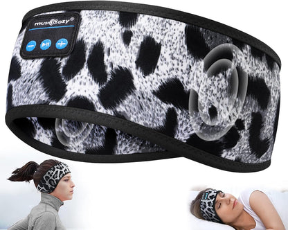 MUSICOZY Sleep Headphones Wireless, Bluetooth Headband Sports Sleeping Headphones Sleep Mask Earbuds Breathable Music Headband with Bluetooth 5.4, Perfect for Workout Running, Grape Purple