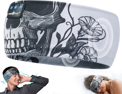 MUSICOZY Sleep Headphones Wireless, Bluetooth 5.4 Headband Sports Sleeping Headphones Eye Mask Earbuds Breathable Music Headband Perfect for Workout Running Travel Yoga