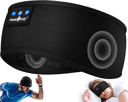 MUSICOZY Sleep Headphones Sleep Mask Bluetooth Headband Wireless Music Headband Headphones Earbuds for Side Sleepers Women Men Workout Running Cool Gadgets