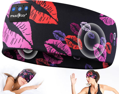 MUSICOZY Bluetooth 5.4 Sleep Headphones – 3-in-1 Headband with Eye Mask, Hidden Earbuds & Sweat-Wicking Design