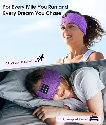 MUSICOZY Sleep Headphones Bluetooth 5.4 Headband, Wireless Earphones Music Sleep Earbuds Sleeping Eye Mask with HD Stereo Speakers for Workout Running Travel Yoga, Ideal Gifts for Women Men