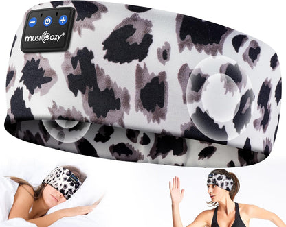MUSICOZY Sleep Headphones Bluetooth 5.4 Headband, Wireless Earphones Music Sleep Earbuds Sleeping Eye Mask with HD Stereo Speakers for Workout Running Travel Yoga, Ideal Gifts for Women Men