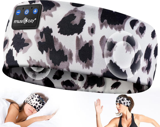 MUSICOZY Bluetooth 5.4 Sleep Headphones – 3-in-1 Headband with Eye Mask, Hidden Earbuds & Sweat-Wicking Design
