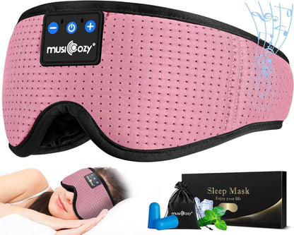MUSICOZY 3D Bluetooth Sleep Mask with Headphones, Wireless Music Sleep Headband Eye Mask for Side Sleepers, Men, Women, and Mom, Ideal for Sleeping, Travel, Meditation, Cool Tech Gifts