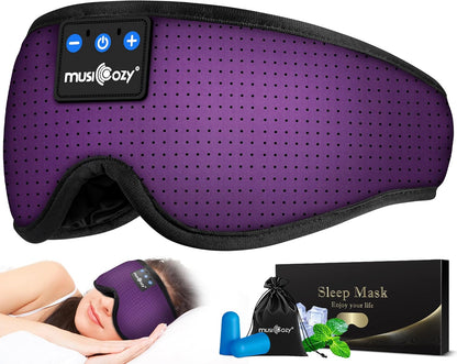 MUSICOZY 3D Bluetooth Sleep Mask with Headphones, Wireless Music Sleep Headband Eye Mask for Side Sleepers, Men, Women, and Mom, Ideal for Sleeping, Travel, Meditation, Cool Tech Gifts