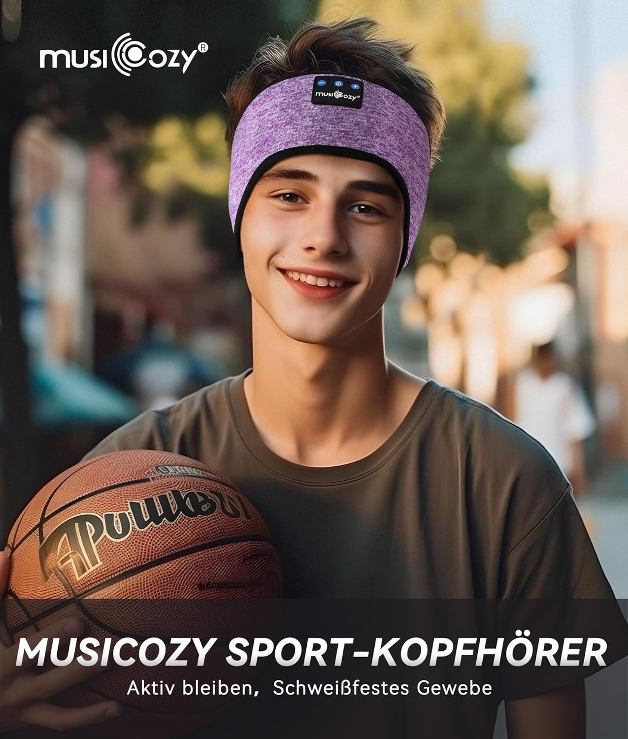 MUSICOZY Sleep Headphones Bluetooth 5.4 Headband, Sports Wireless Earphones Sweat Resistant Earbuds Sleeping Headphone with Ultra-Thin HD Stereo Speaker for Workout Running Cool Gadgets Unique Gifts