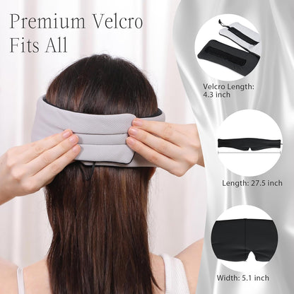 MUSICOZY Ice Silk Sleep Headphones with Bluetooth Mask, Eye Mask for Sleeping in Total Darkness, 5.4 Bluetooth Sleep Mask Sleep Headphones, Soft, Gifts for Men Women (Black)