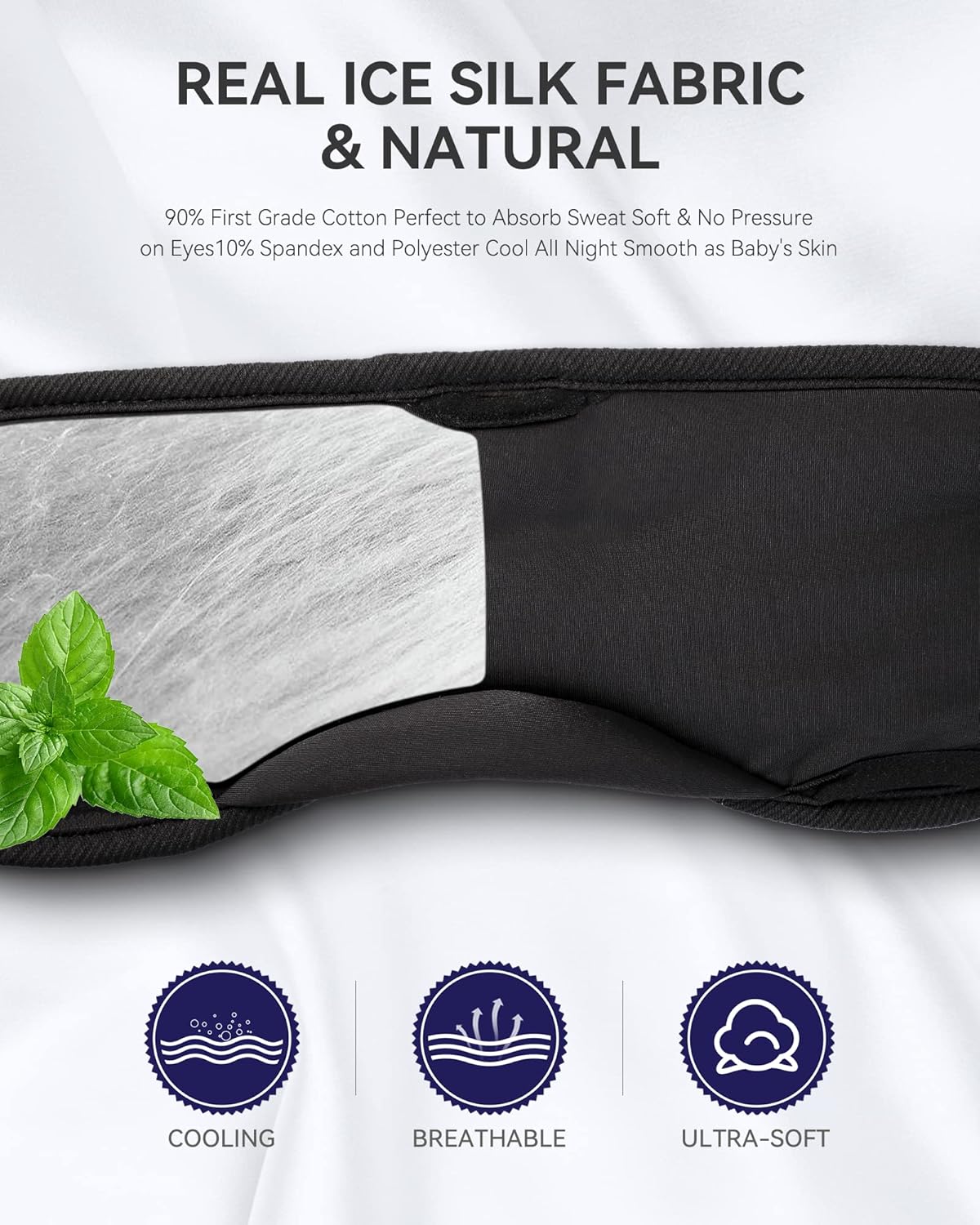 MUSICOZY Sleep Headphones Bluetooth 5.4 Headband Breathable Sleeping Headphones, Wireless Music Eye Mask Earbuds Earphones for Side Sleepers Men Women Air Travel Cool Tech Gadget Gifts