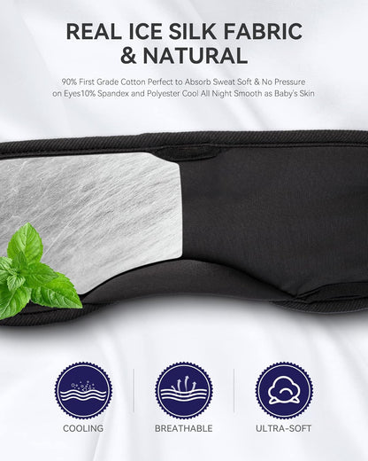 MUSICOZY Sleep Headphones Bluetooth 5.4 Headband Breathable Sleeping Headphones, Wireless Music Eye Mask Earbuds Earphones for Side Sleepers Men Women Air Travel Cool Tech Gadget Gifts