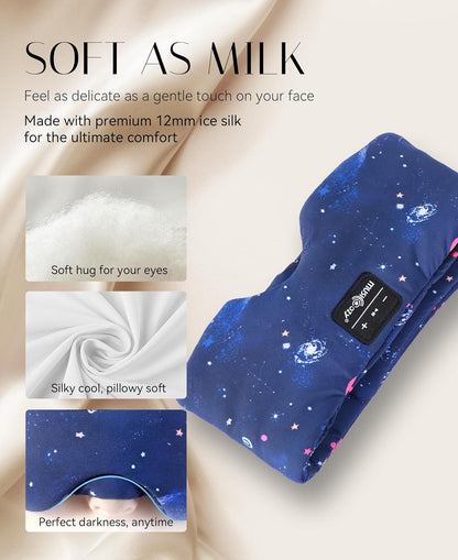 MUSICOZY Sleep Headphones Bluetooth Sleep Mask with Headphones Eye Mask Wireless Bluetooth 5.4 with Adjustable Headband Total Blackout for All Night Sleep, Travel & Nap