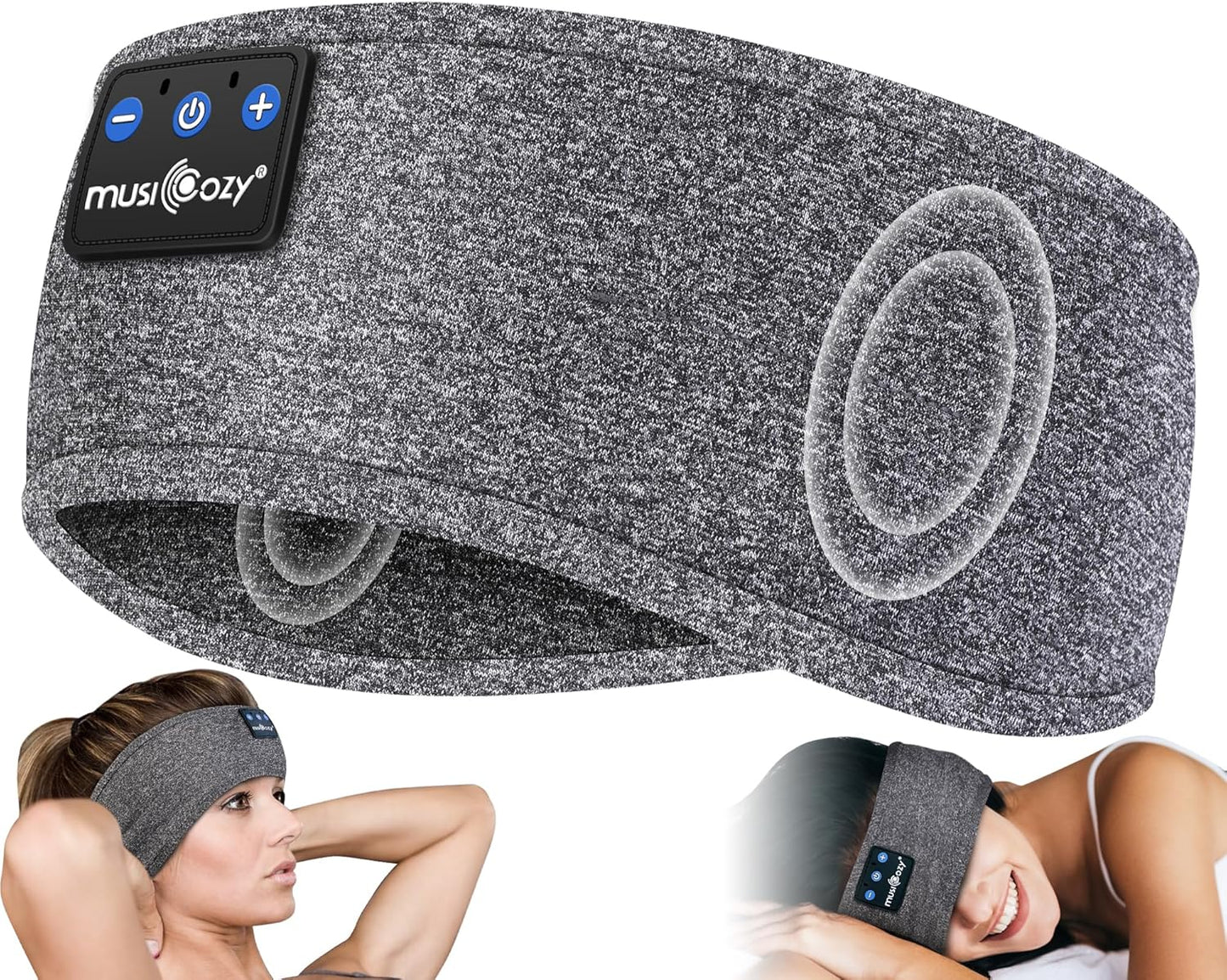 MUSICOZY Sleep Headphones Headband, Wireless Earbuds Earphones Sweat Resistant with Ultra-Thin HD Stereo Speaker, Bluetooth 5.4 for Workout Running Cool Gadgets Unique Gifts