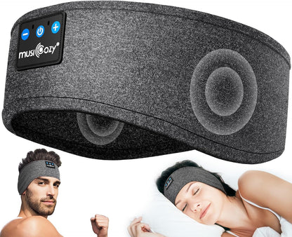 MUSICOZY Sleep Headphones Headband, Wireless Earbuds Earphones Sweat Resistant with Ultra-Thin HD Stereo Speaker, Bluetooth 5.4 for Workout Running Cool Gadgets Unique Gifts