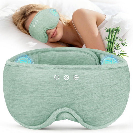 MUSICOZY Bluetooth Sleep Headphones Wireless Sleep Mask with Bluetooth 5.4 Ultra-Thin Stereo Speakers 14H Playtime Comfortable Eye Mask for Side Sleepers Travel & Relaxation Gifts for Men Women