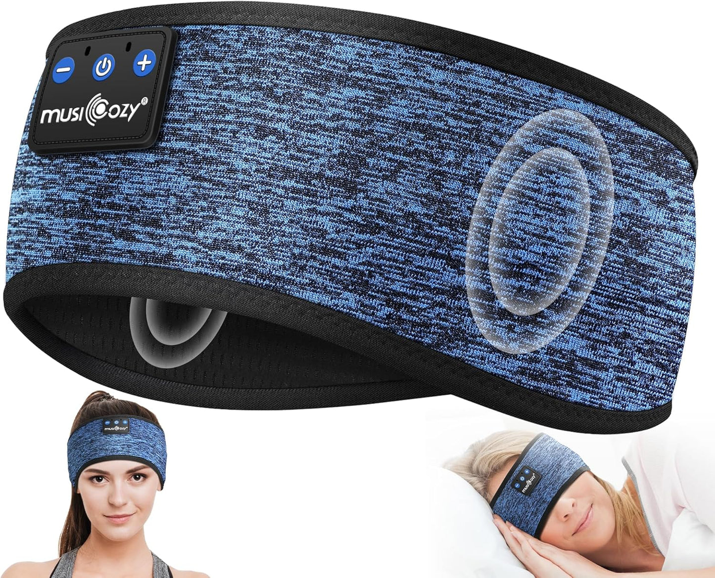 MUSICOZY Sleep Headphones Wireless, Bluetooth 5.4 Headband Sports Sleeping Headphones Eye Mask Earbuds Breathable Music Headband Perfect for Workout Running Travel Yoga